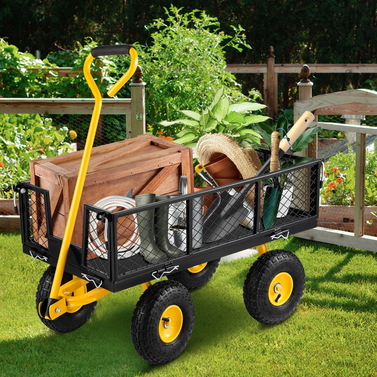 Chariot de jardin transport 408 kg vevor